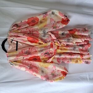 Alex Marie Floral Long Sleeve Dress - Pink, Red, Yellow 12